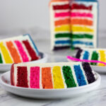 Rainbow coloured cake layers using FONDUST